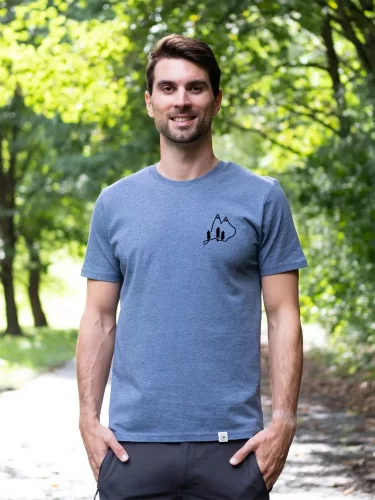 Zachraňte pánské tričko Vrcholky - modrošedé