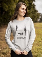Zachraňte dámský crewneck Just hanging - šedý