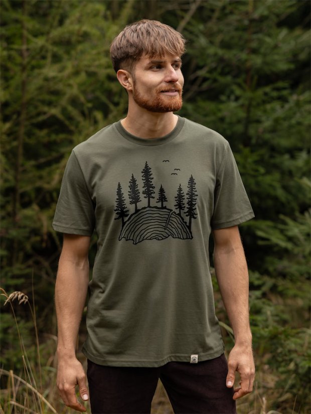 Pánské tričko Les - zelené