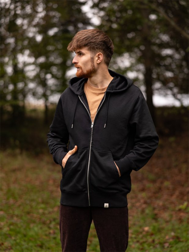 Pánská rozepínací mikina Bez Potisku - černá