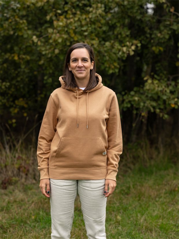 Dámská mikina Bez potisku - béžově hnědá