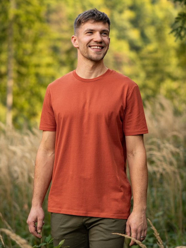 Pánské tričko Bez potisku - cihlové