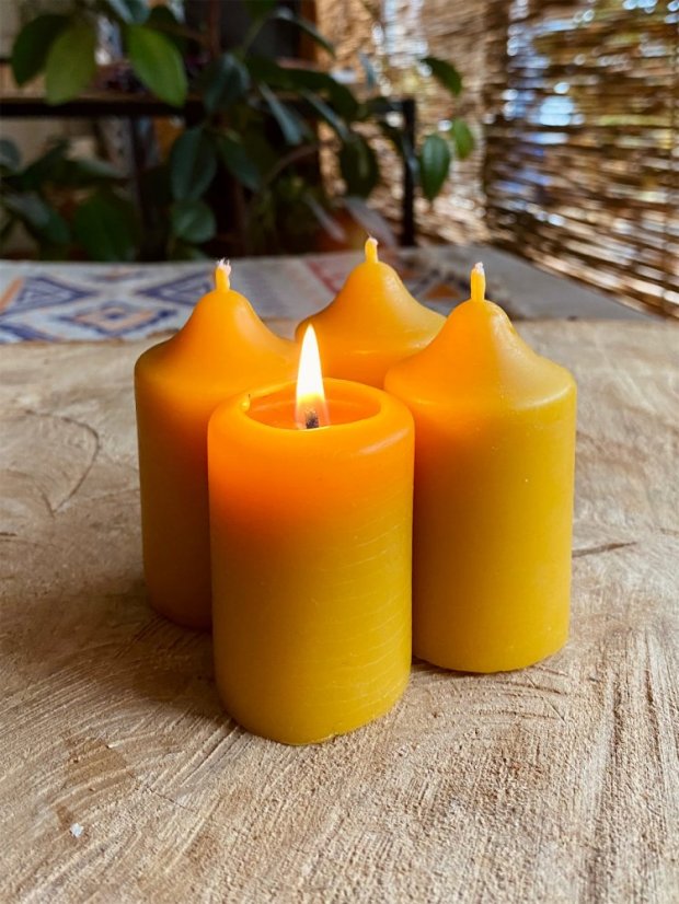 Adventní svíčky z včelího vosku - 4 ks