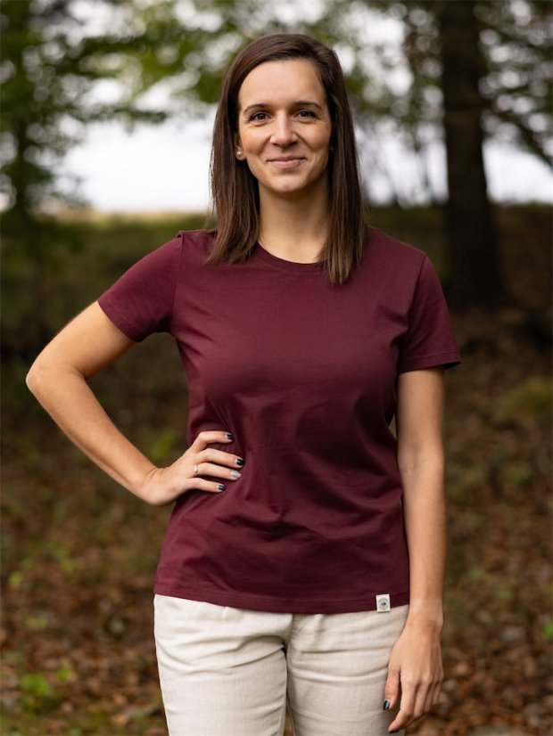Dámské tričko Bez potisku - vínové