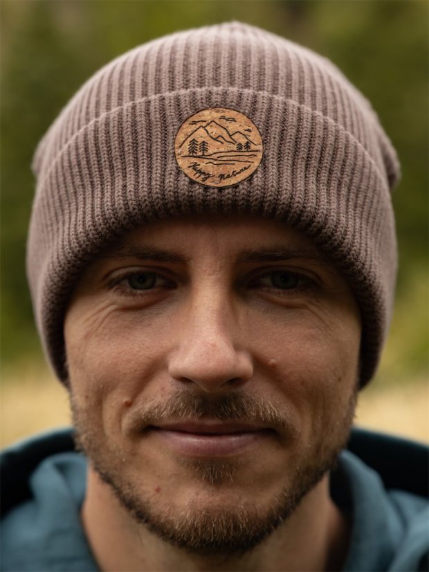 Čepice žebrovaná Krajinka - hnědá