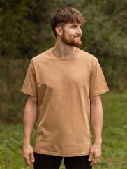 Pánské tričko Bez potisku - béžově hnědé