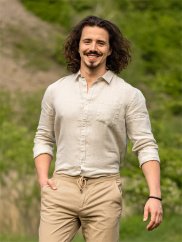 Pánská lněná košile - naturální