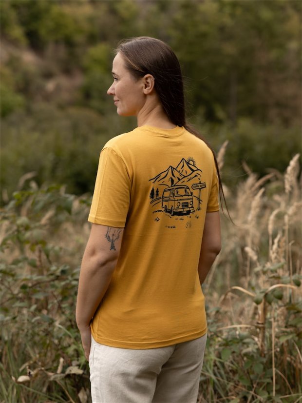 Dámské tričko Vanlife - hořčicové