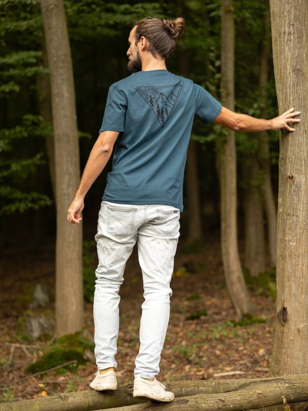 Pánské tričko Východ - modrozelené