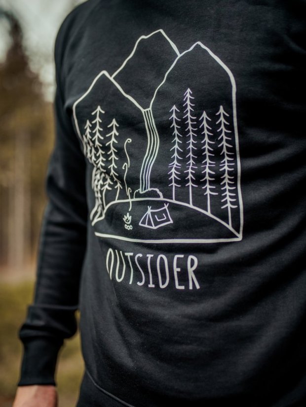 Zachraňte pánský crewneck Outsider - černý