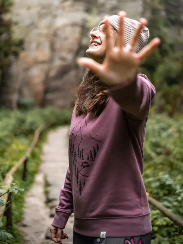 Dámská mikina bez kapuce Pure nature - ibišková