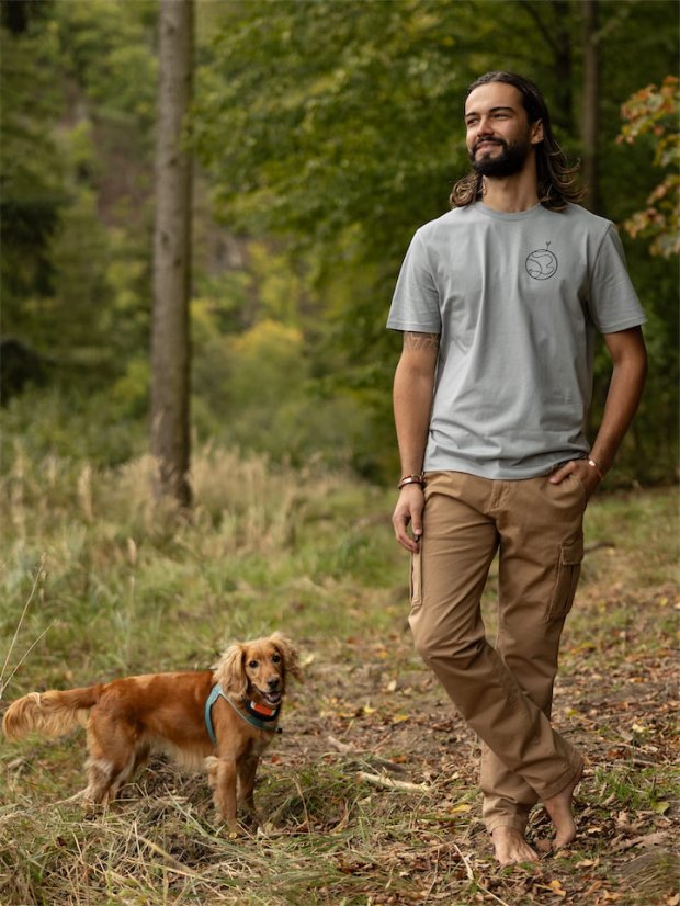 Pánské tričko Planetka - šedomodré