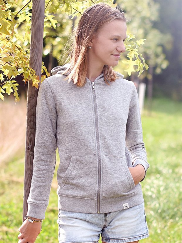 Dětská rozepínací mikina Bez potisku - šedá