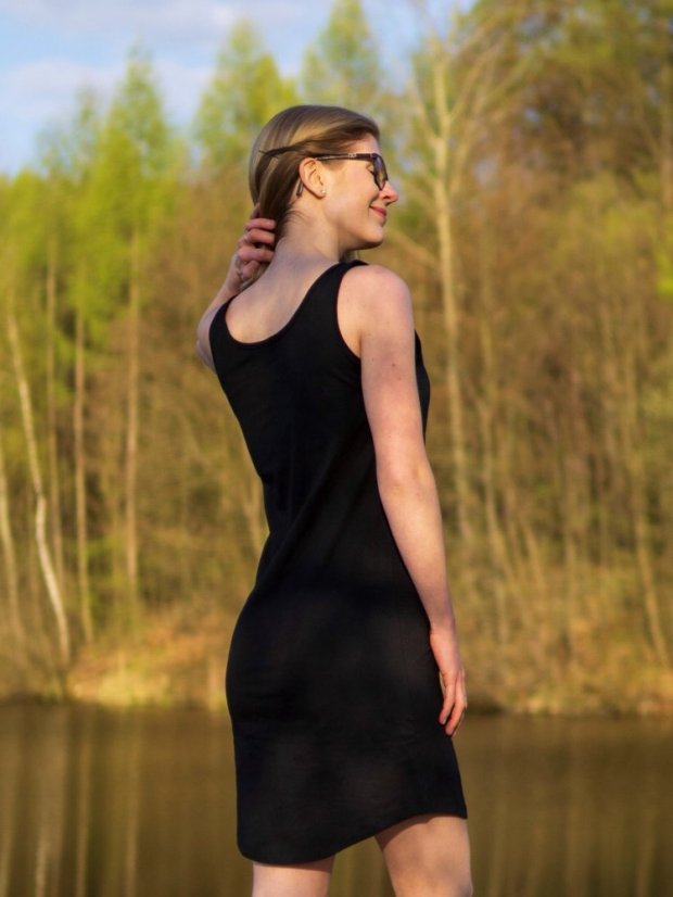 Zachraňte dámské šaty na ramínka Stay positive - černé