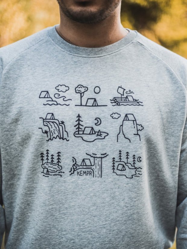 Pánský crewneck Kempr - šedý