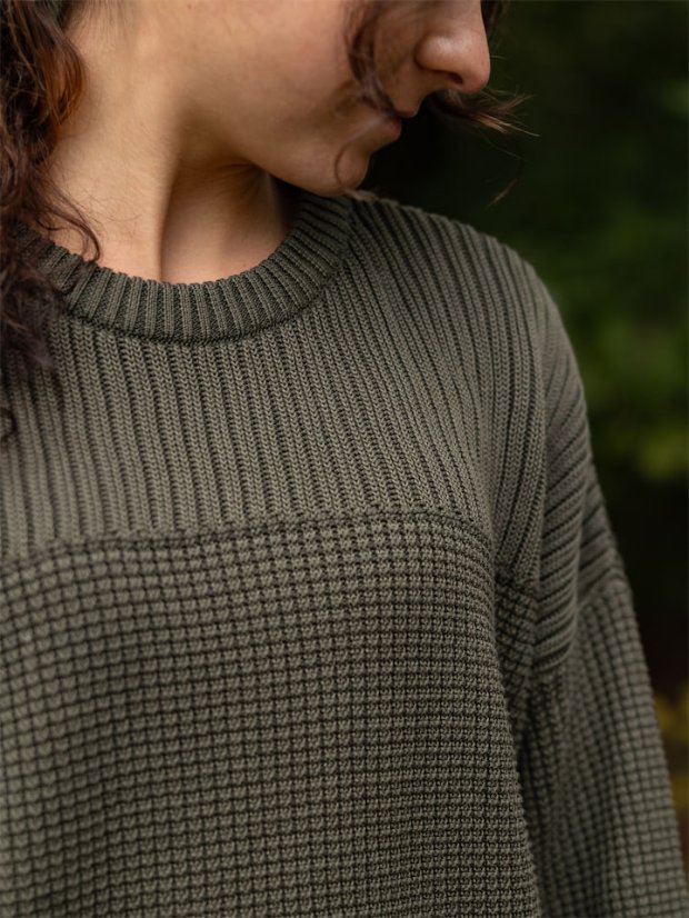 Dámský pletený svetr - zelený