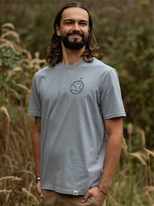 Pánské tričko Planetka - šedomodré