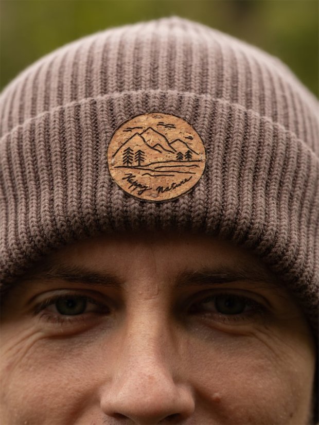 Čepice žebrovaná Krajinka - hnědá