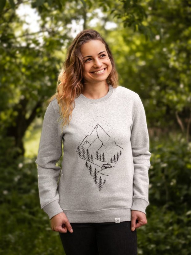 Zachraňte dámská mikina bez kapuce Pure nature - šedá