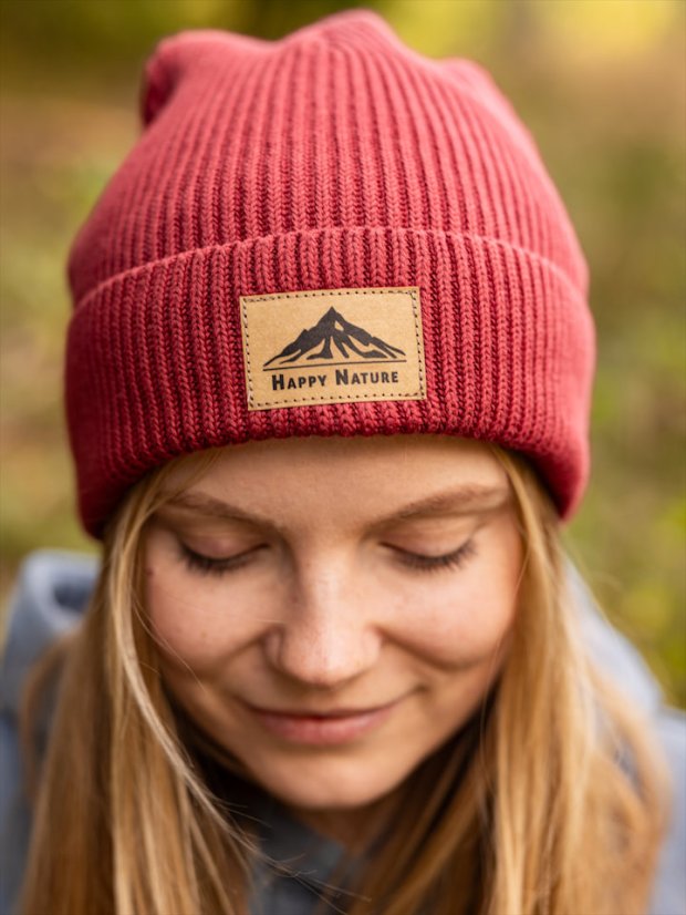 Čepice žebrovaná Mountains - malinová