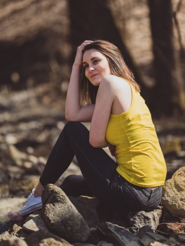 Dámské tílko Lísteček - žluté