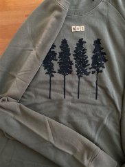 Zachraňte pánská mikina bez kapuce Borovice - zelená