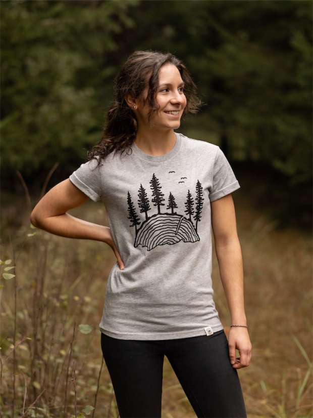 Dámské tričko Les - šedé