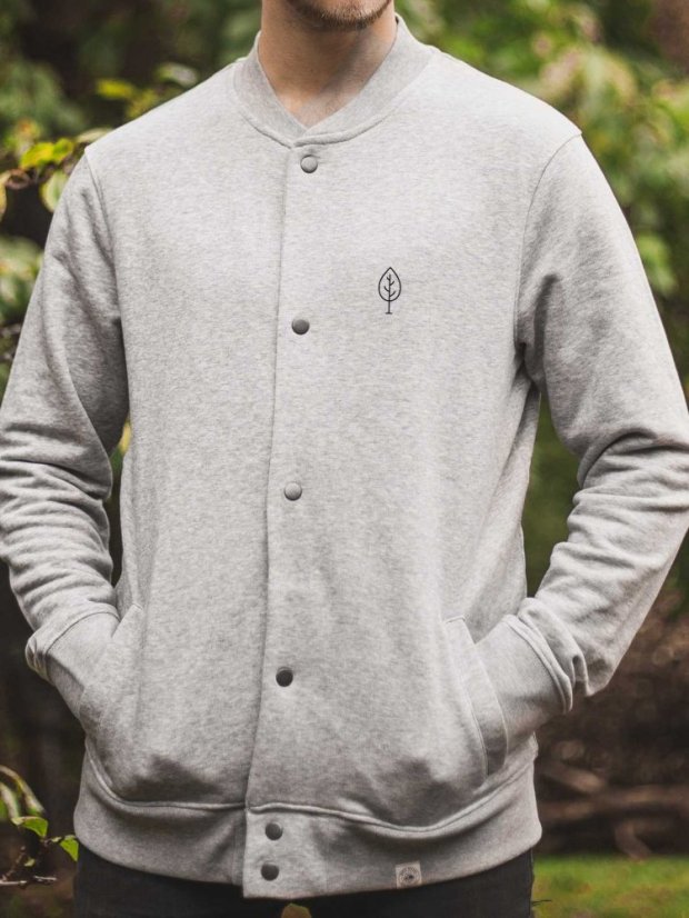Zachraňte pánský rozepínací crewneck Stromek - šedý