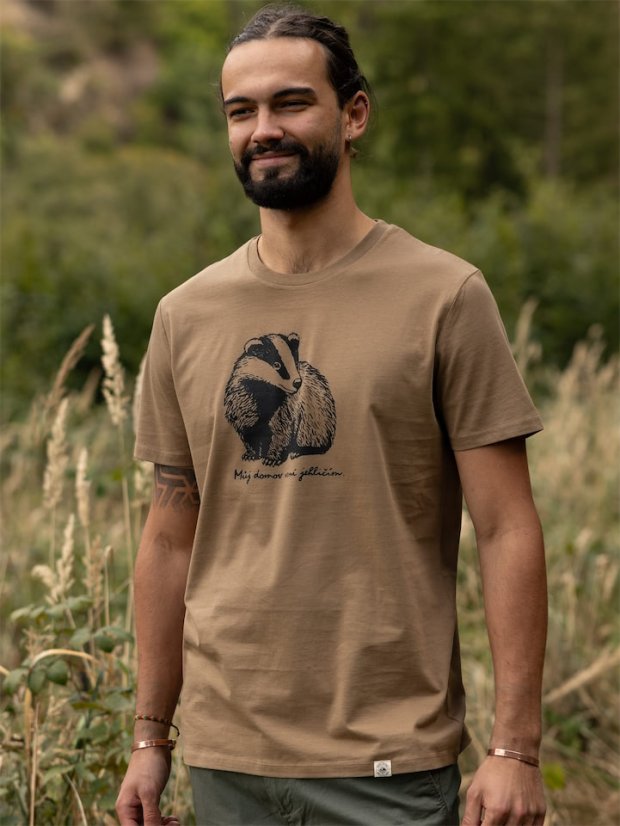 Pánské tričko Jezevec - hnědé