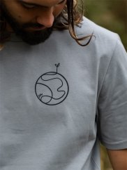 Pánské tričko Planetka - šedomodré