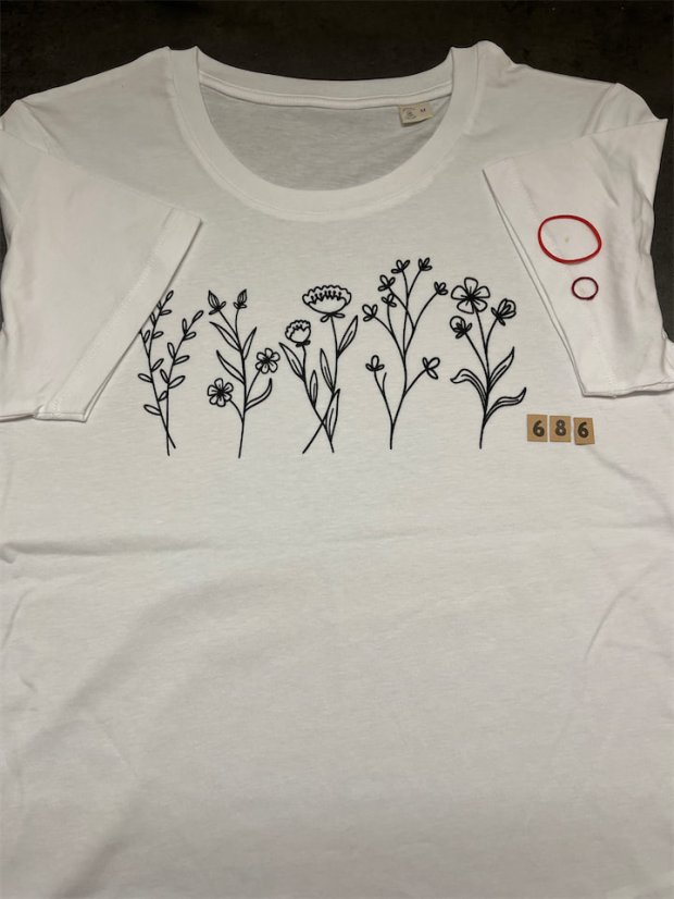 Zachraňte dámské tričko Kvítí - bílé