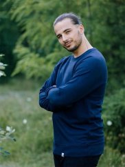 Pánská mikina bez kapuce Bez potisku - modrá