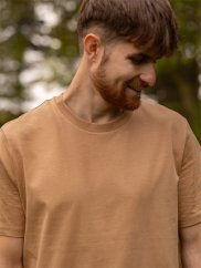 Pánské tričko Bez potisku - béžově hnědé