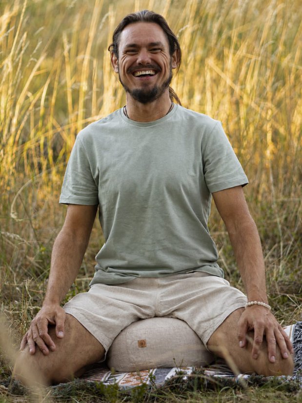 Meditační lněný polštář LENLi - naturální
