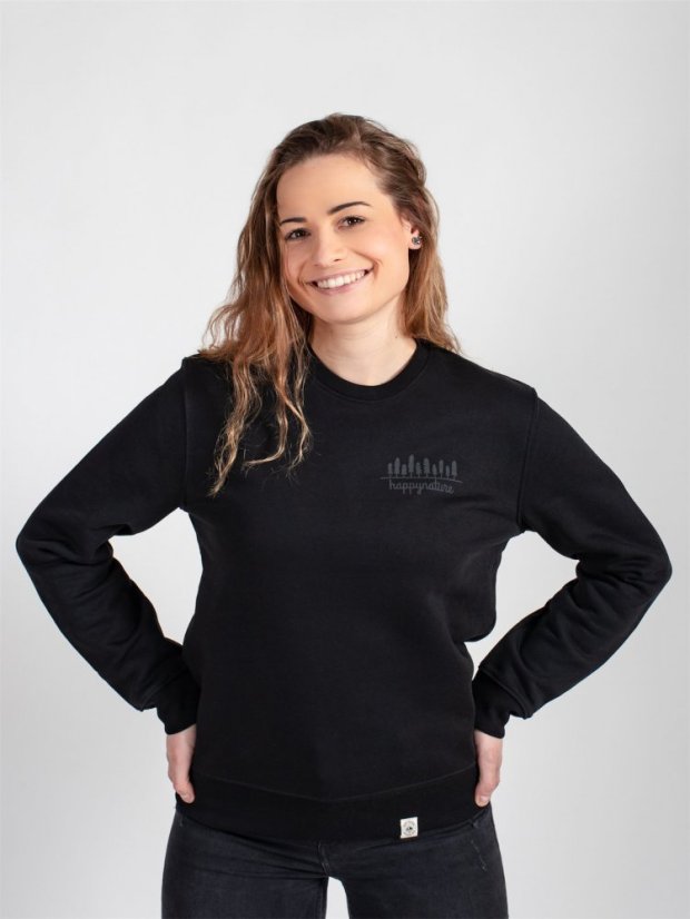 Zachraňte dámská mikina bez kapuce 10 stromů - černá