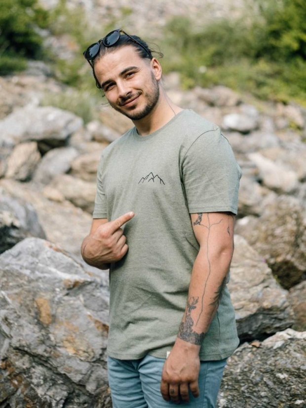 Pánské tričko Hory - zelené