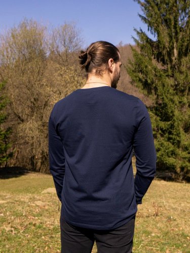 Zachraňte pánské tričko s dlouhým Hory - modré