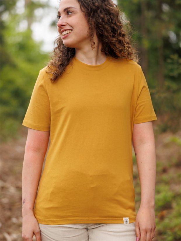 Dámské tričko Bez potisku - hořčicové