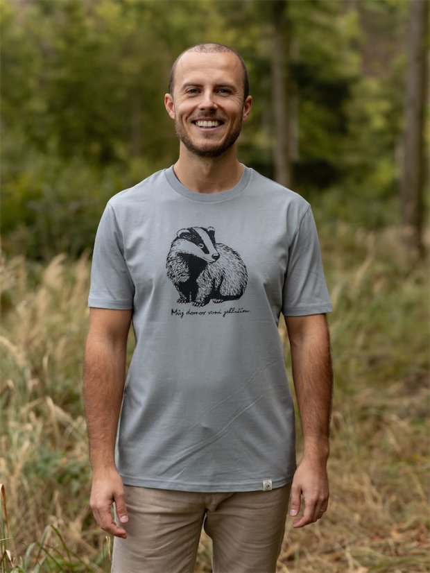 Pánské tričko Jezevec - šedomodré