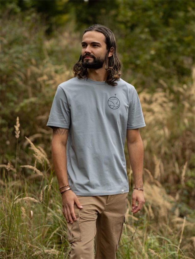 Pánské tričko Planetka - šedomodré