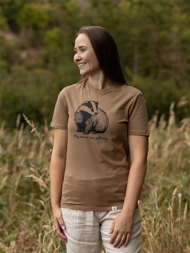 Dámské tričko Jezevec - hnědé