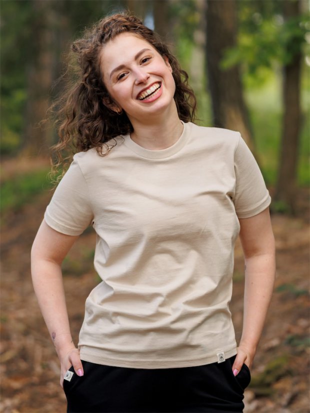 Dámské tričko Bez potisku - béžové