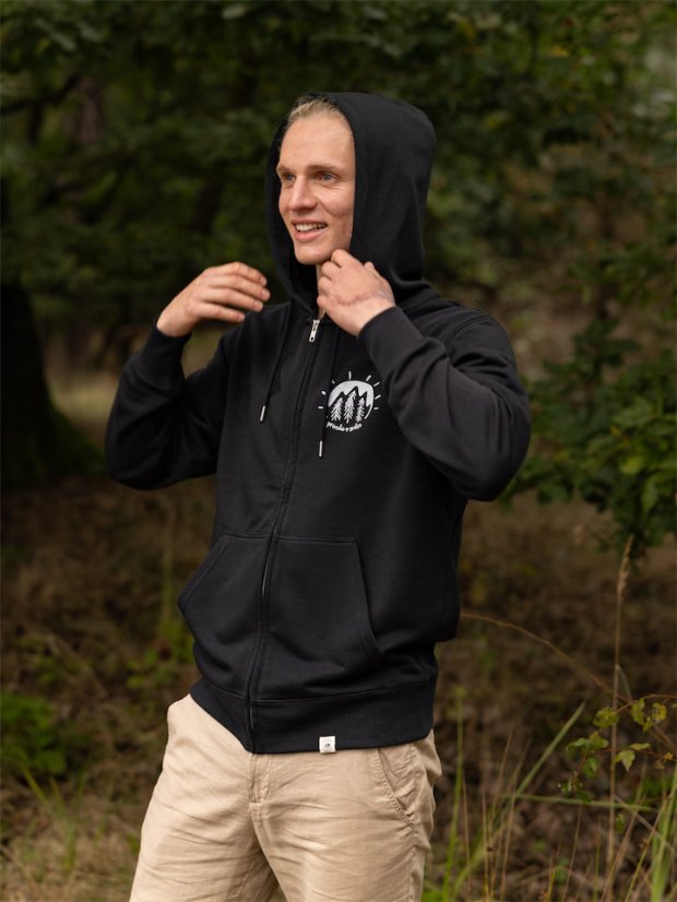 Pánská rozepínací mikina V srdci - černá