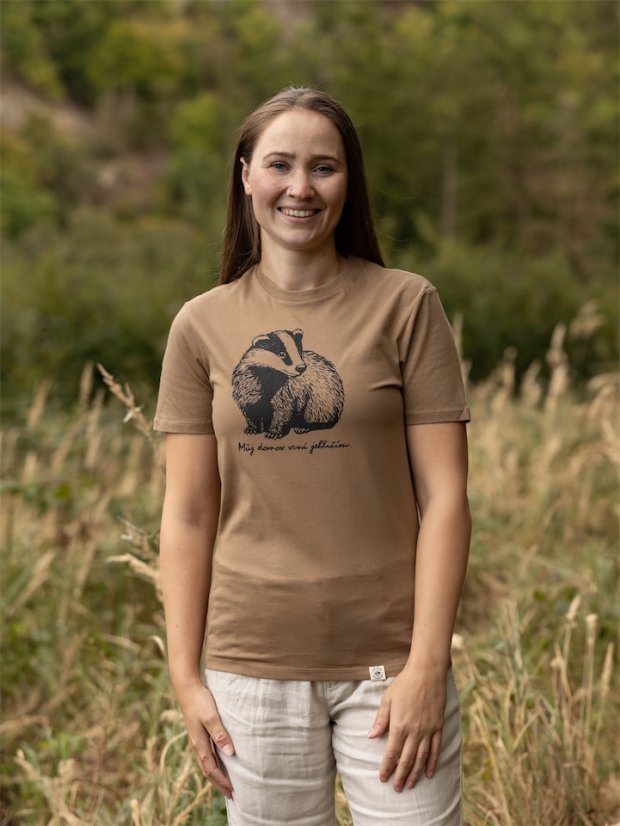 Dámské tričko Jezevec - hnědé