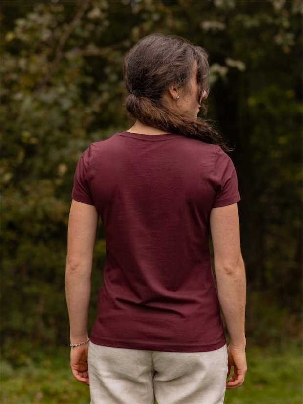 Dámské tričko V srdci - vínové