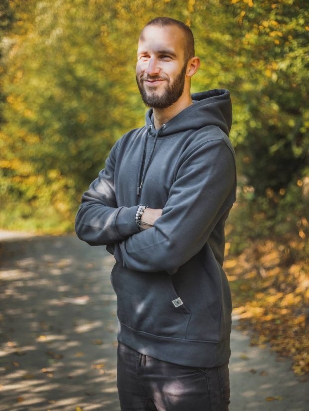 Pánská mikina Dobrodruh - modrošedá
