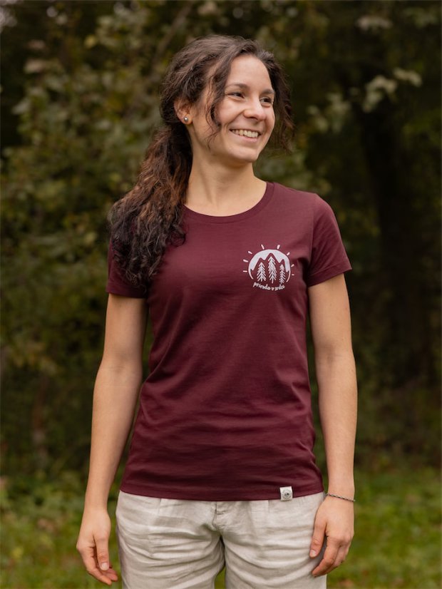 Dámské tričko V srdci - vínové