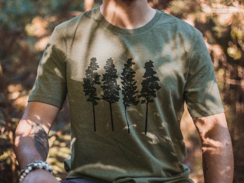 Pánské tričko Borovice - zelené