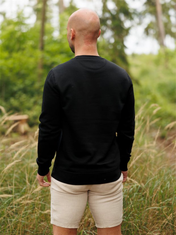 Pánská mikina bez kapuce 10 stromů - černá