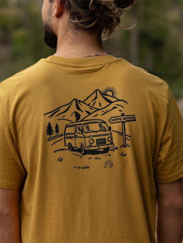 Pánské tričko Vanlife - hořčicové